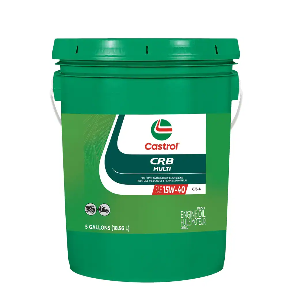 Castrol 15AA49 CRB Heavy Duty Diesel Motor Oil 15W-40 CK-4 - 5 Gallon Pail