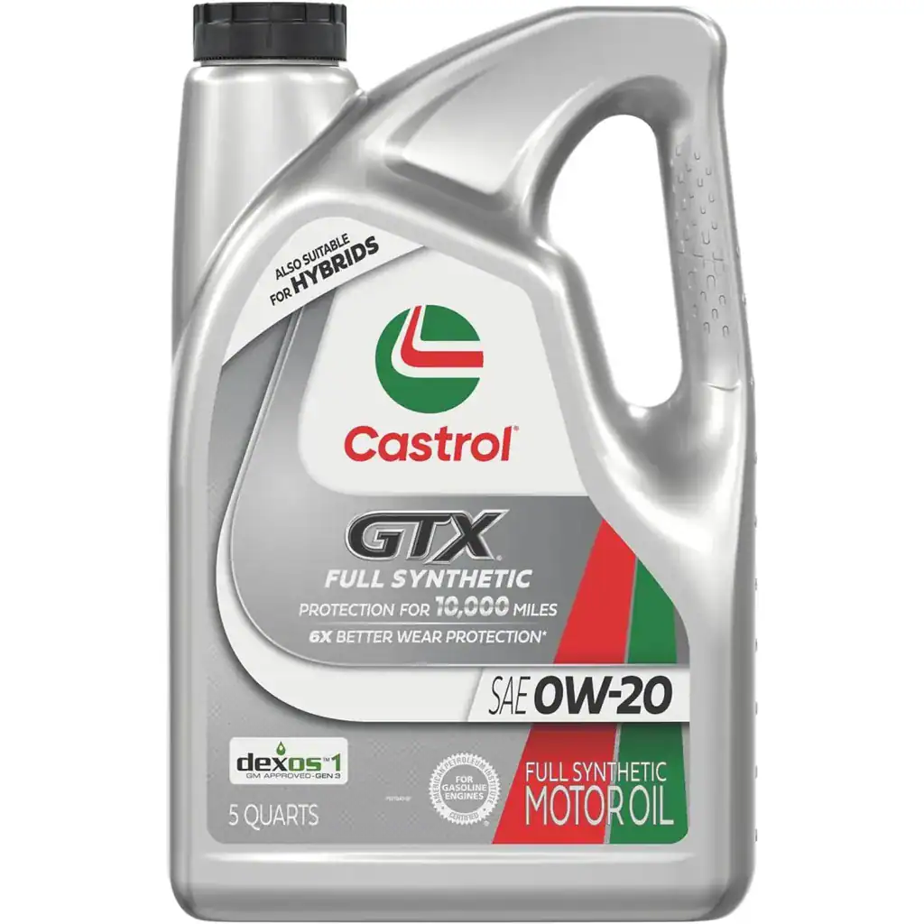 Castrol GTX 15E725 Full Synthetic Motor Oil 0W-20 - 5 Quart Jug