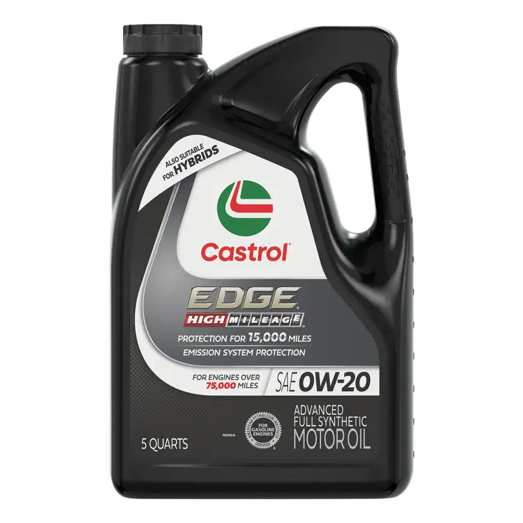 Castrol EDGE 15B0D2 High Mileage Motor Oil 0W-20 - 5 Quart Jug