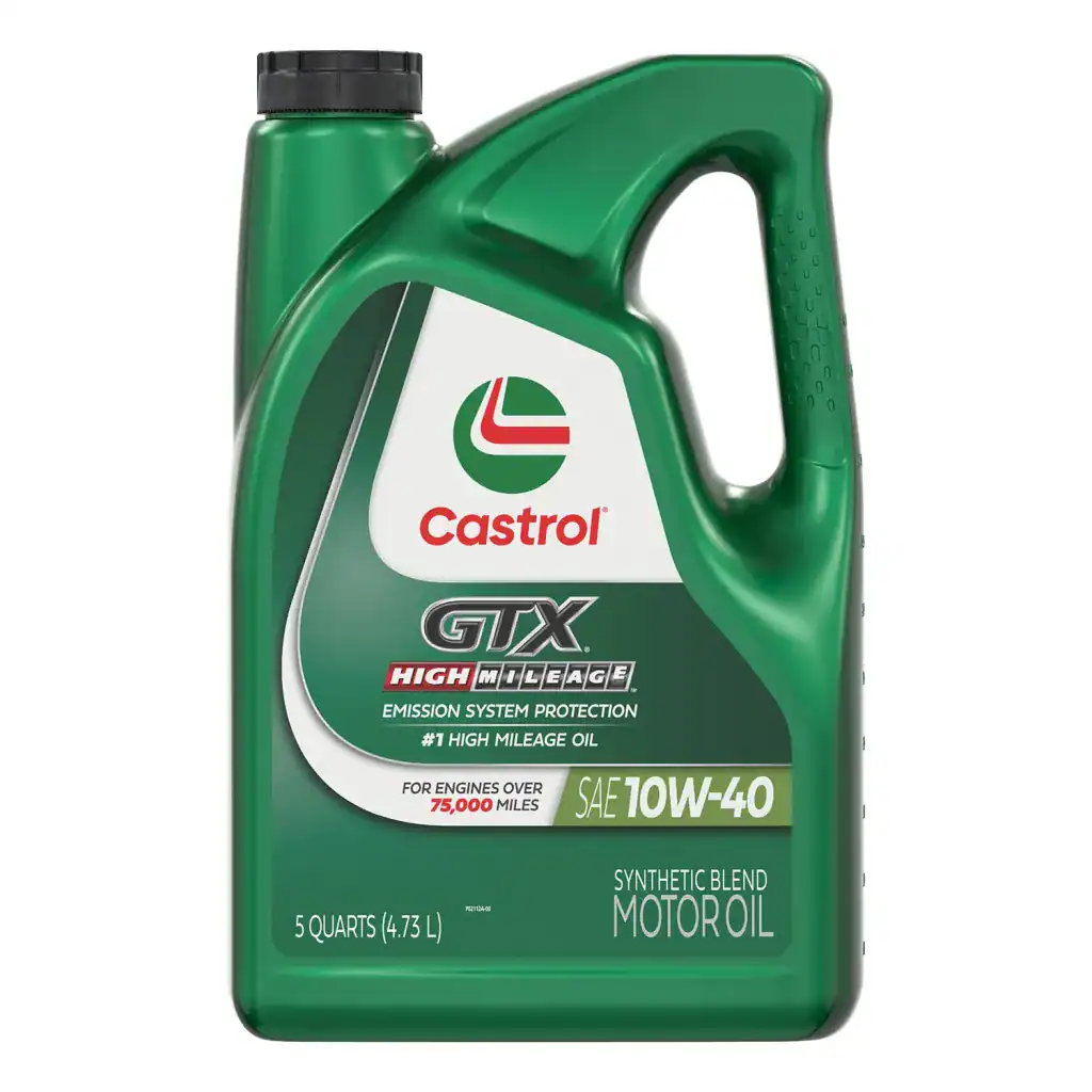 Castrol 1597C2 GTX High Mileage Motor Oil 10W-40 - 5 Quart Jug
