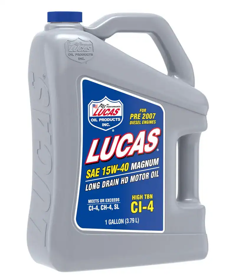 Lucas Oil 10076 SAE 15W-40 Magnum High TBN CI-4 Motor Oil Gallon - 4 Pack