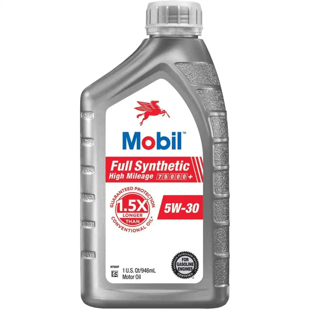 Mobil 125201 Full Synthetic High Mileage Motor Oil 5W-30 -Case (6 Quarts)