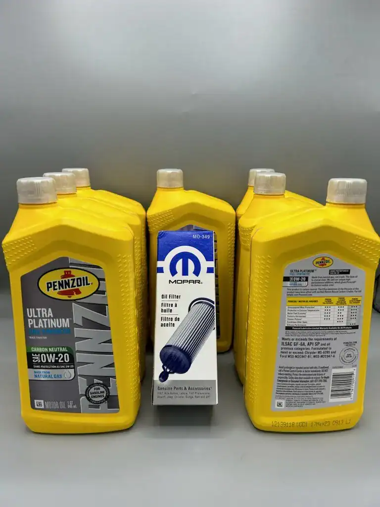 Pennzoil 0W-20 7 Quart 3.6L Mopar Compatible Oil Change Kit with MO-349 Filter