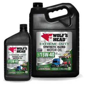 Wolf’s Head Extreme-Duty Synthetic Blend Diesel Motor Oil 15W-40 – Quarts
