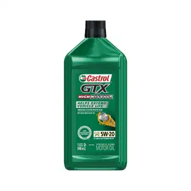 Castrol 06148 GTX High Mileage 5W-20 Synthetic Blend Motor Oil Quart Bottle