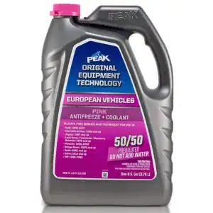 PEAK OET Extended Life Pink 50/50 Prediluted Antifreeze/Coolant for European Vehicles Gallon Jug