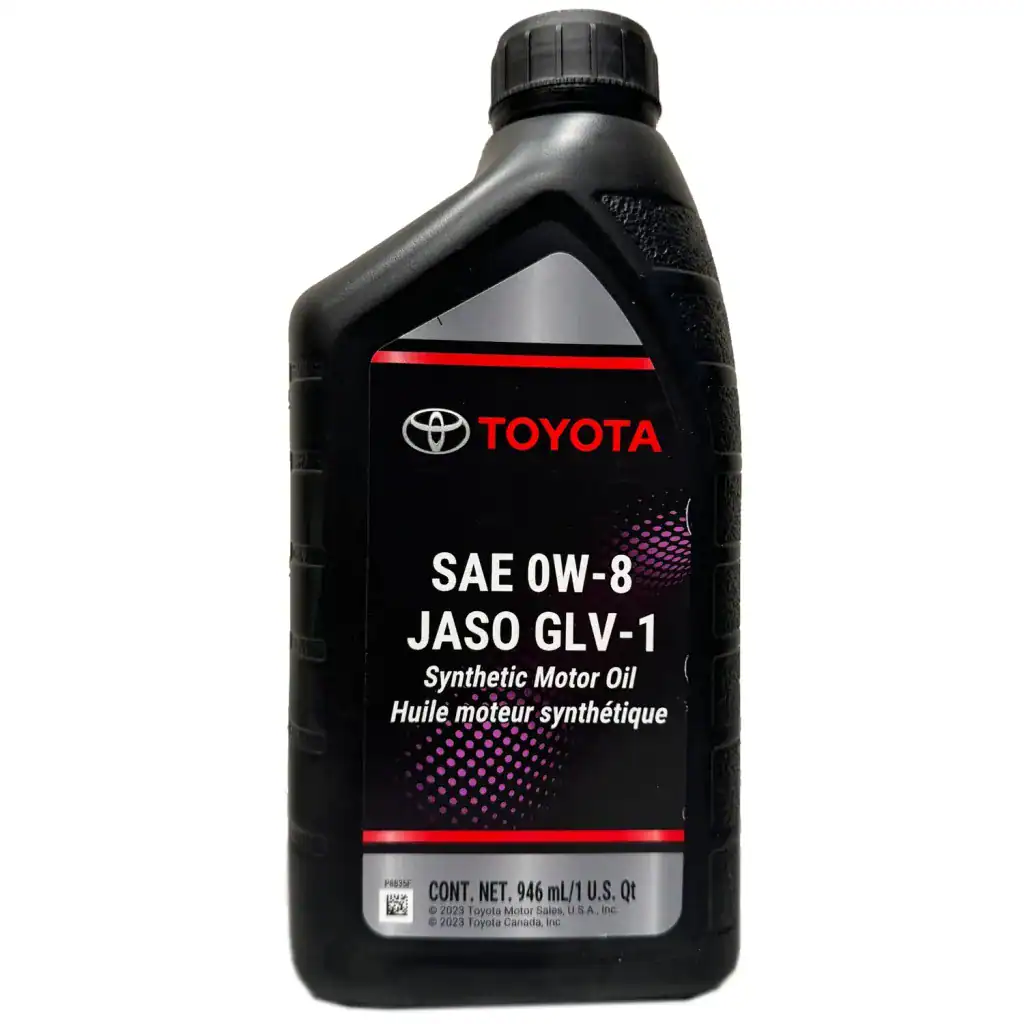 Toyota Synthetic Motor Oil SAE 0W-8 JASO GLV-1- 6 Quarts (1 Case)